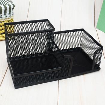 Top Metal Mesh Desktop Pen Holder Organizer Office Home Stationery Storage Case